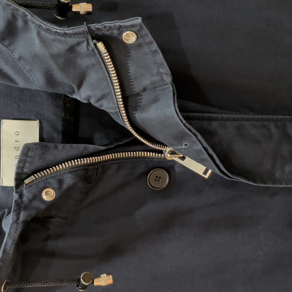 Sandro Men's Black Hooded Parka Jacket - Picture 5 of 12